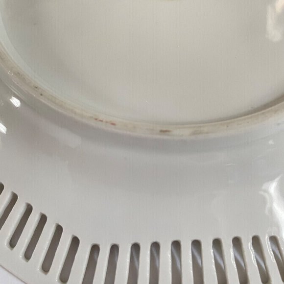 Vintage Plate Porcelain Serving Dish Bavaria Schumann reticulated Dresden - Picture 6 of 6